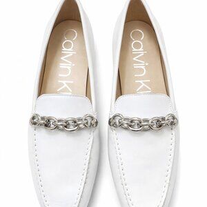 Calvin Klein Elanna Leather Chain Link Loafers